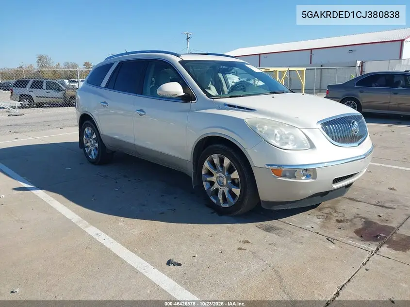 BUICK ENCLAVE 2012, VIN 5GAKRDED1CJ380838