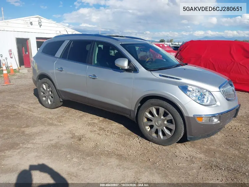 BUICK ENCLAVE 2012, VIN 5GAKVDED6CJ280651
