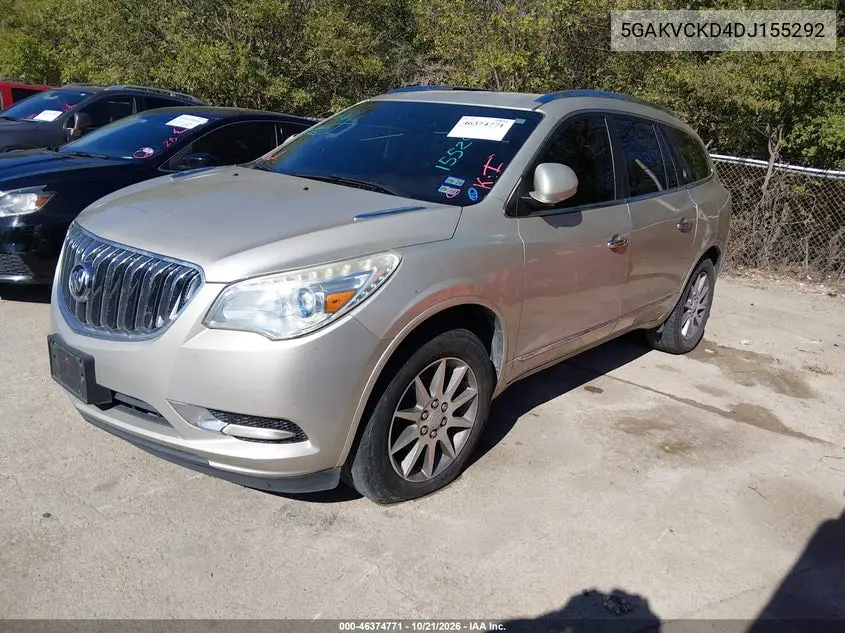 2013 BUICK ENCLAVE VIN 5GAKVCKD4DJ155292 — фото 2