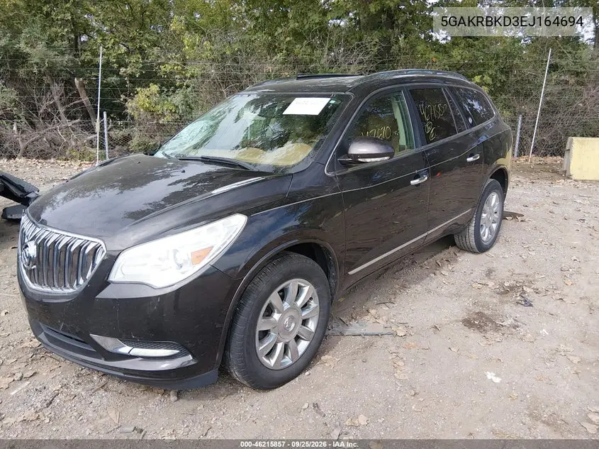 2014 BUICK ENCLAVE VIN 5GAKRBKD3EJ164694 — фото 2