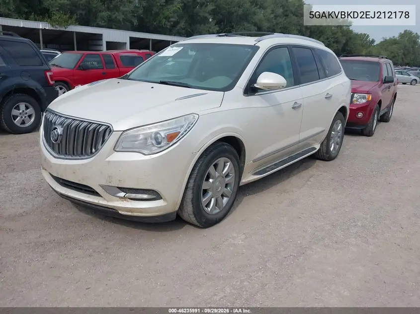 2014 BUICK ENCLAVE VIN 5GAKVBKD2EJ212178 — фото 2