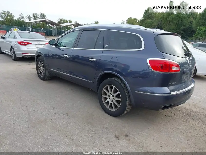 2014 BUICK ENCLAVE VIN 5GAKVBKD0EJ150988 — фото 3
