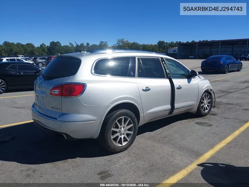 2014 BUICK ENCLAVE VIN 5GAKRBKD4EJ294743 — фото 4