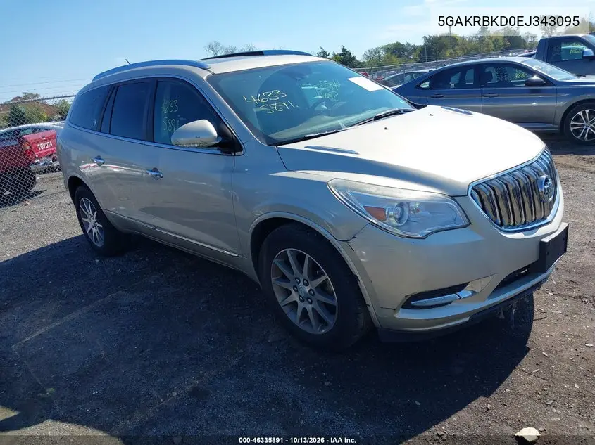 BUICK ENCLAVE 2014, VIN 5GAKRBKD0EJ343095