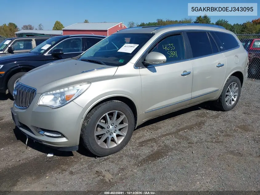 2014 BUICK ENCLAVE VIN 5GAKRBKD0EJ343095 — фото 2
