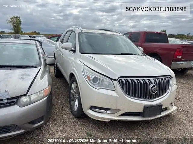 BUICK ENCLAVE 2015, VIN 5GAKVCKD3FJ188898