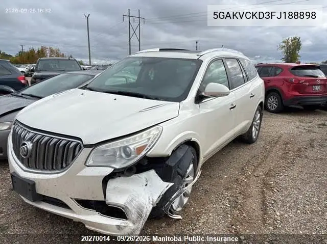 2015 BUICK ENCLAVE VIN 5GAKVCKD3FJ188898 — фото 2