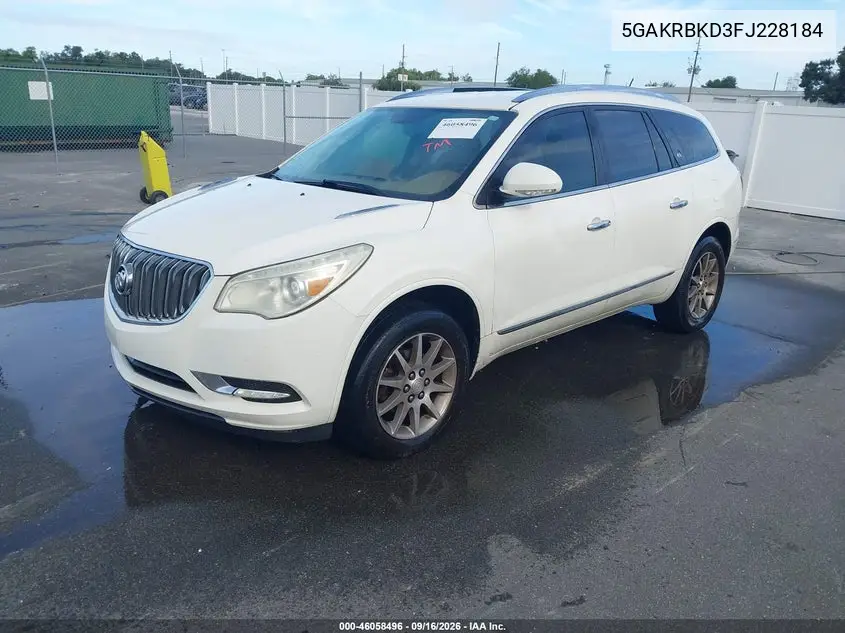 2015 BUICK ENCLAVE VIN 5GAKRBKD3FJ228184 — фото 2