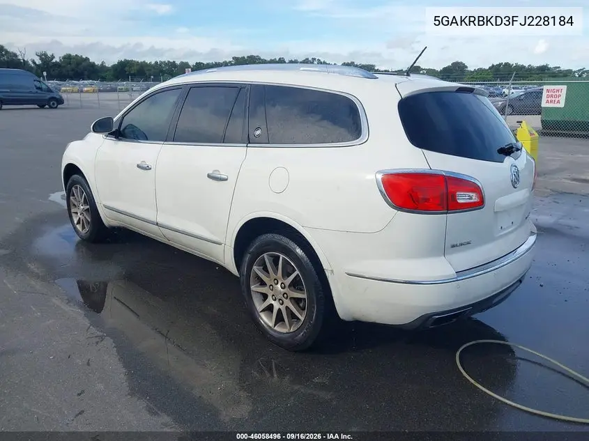 2015 BUICK ENCLAVE VIN 5GAKRBKD3FJ228184 — фото 3