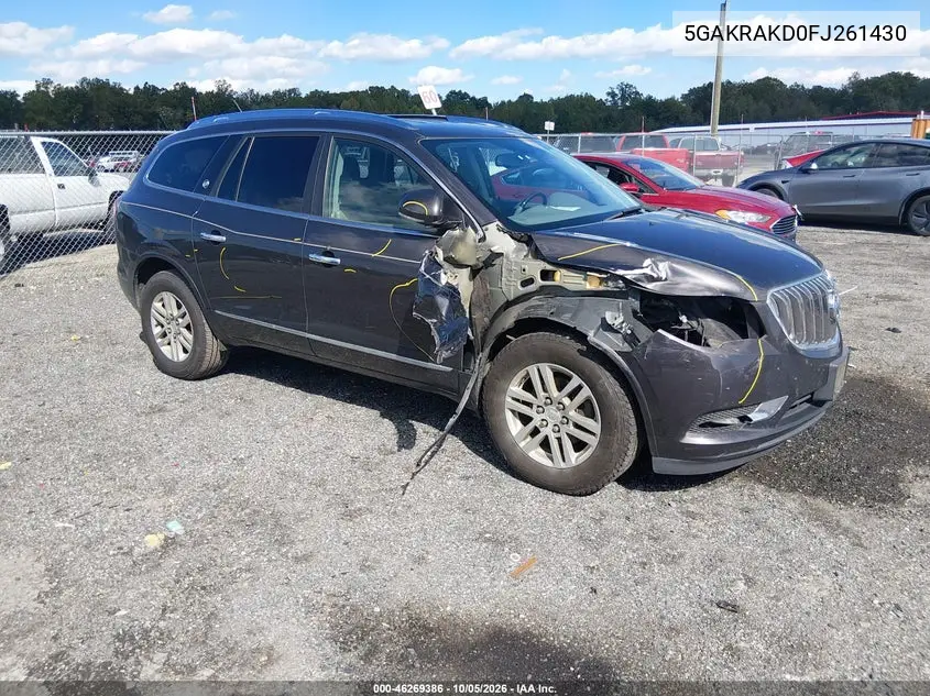 BUICK ENCLAVE 2015, VIN 5GAKRAKD0FJ261430