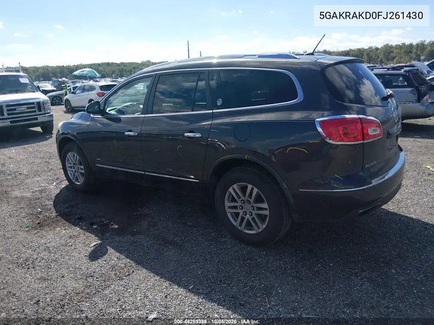 2015 BUICK ENCLAVE VIN 5GAKRAKD0FJ261430 — фото 3