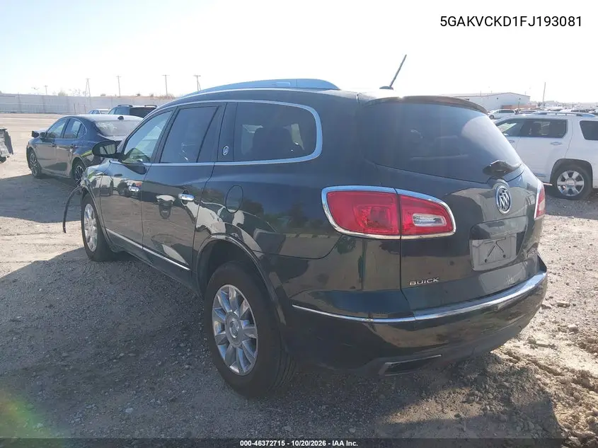 2015 BUICK ENCLAVE VIN 5GAKVCKD1FJ193081 — фото 3