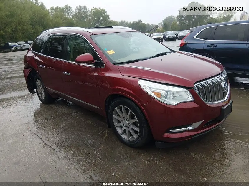 BUICK ENCLAVE 2016, VIN 5GAKVBKD3GJ288933