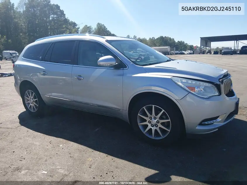 BUICK ENCLAVE 2016, VIN 5GAKRBKD2GJ245110