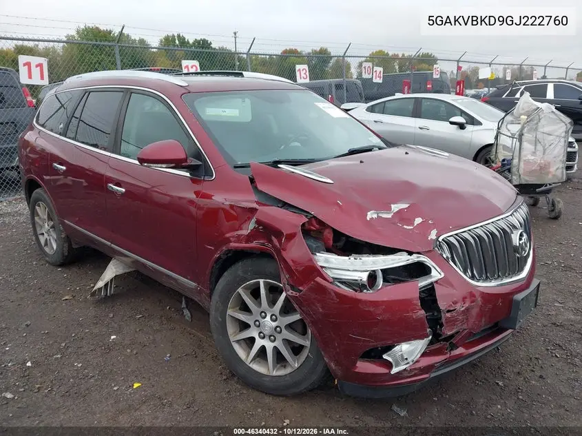 BUICK ENCLAVE 2016, VIN 5GAKVBKD9GJ222760