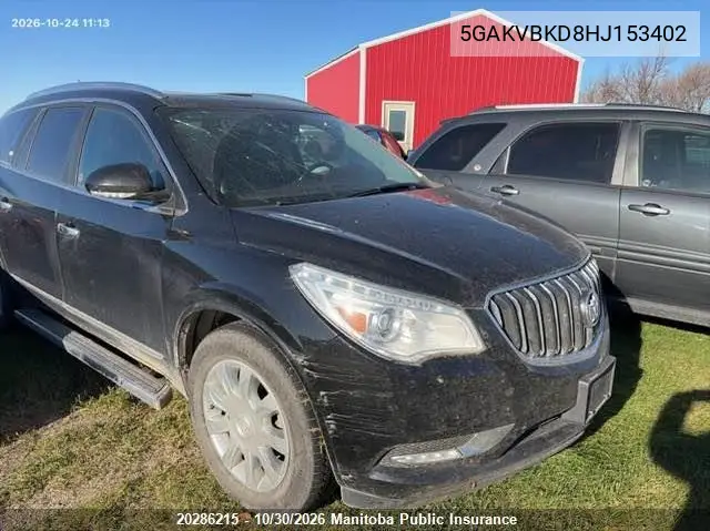 BUICK ENCLAVE 2017, VIN 5GAKVBKD8HJ153402