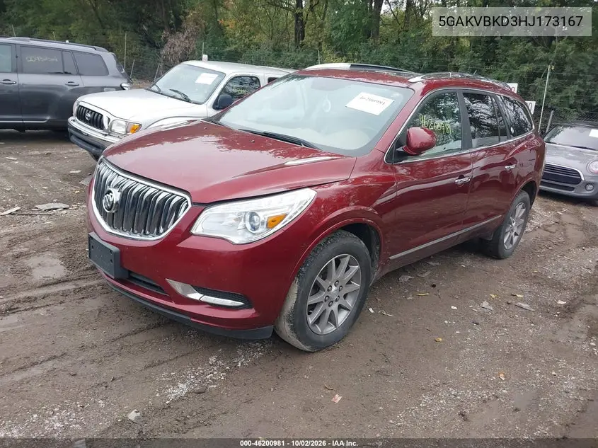 2017 BUICK ENCLAVE VIN 5GAKVBKD3HJ173167 — фото 2