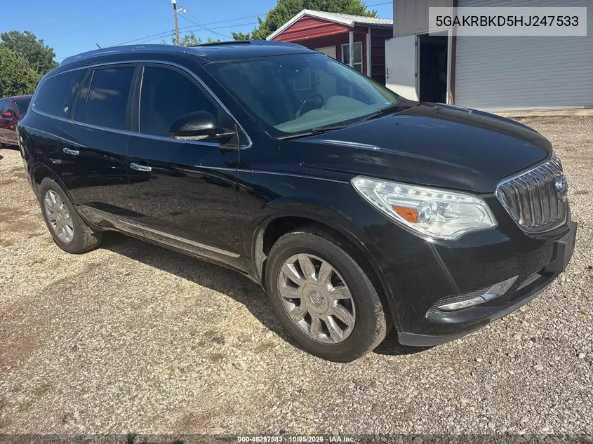 BUICK ENCLAVE 2017, VIN 5GAKRBKD5HJ247533