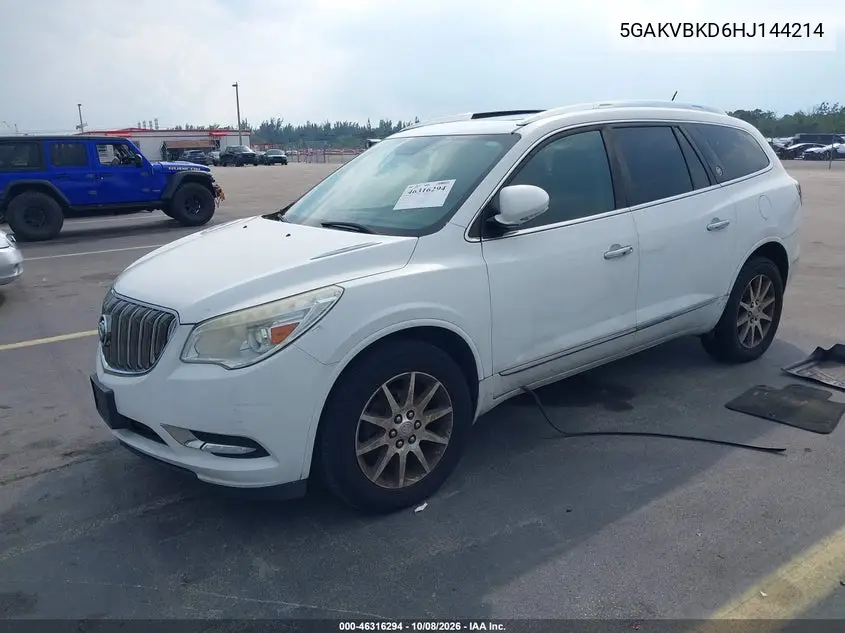 2017 BUICK ENCLAVE VIN 5GAKVBKD6HJ144214 — фото 2