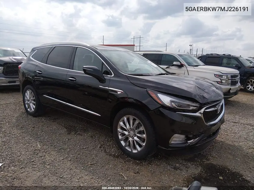 BUICK ENCLAVE 2021, VIN 5GAERBKW7MJ226191