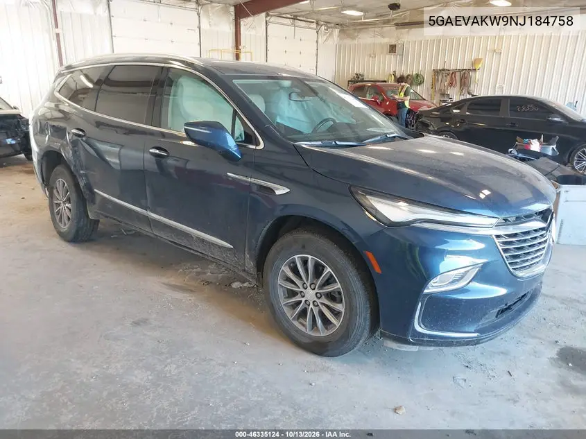 BUICK ENCLAVE 2022, VIN 5GAEVAKW9NJ184758