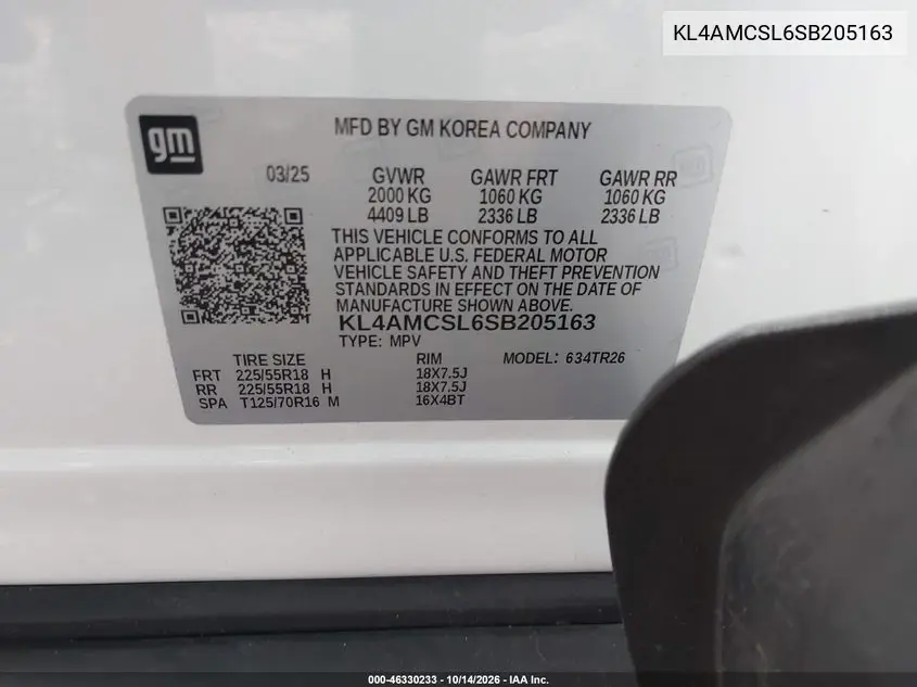 2025 BUICK ENCORE GX VIN KL4AMCSL6SB205163 — фото 9