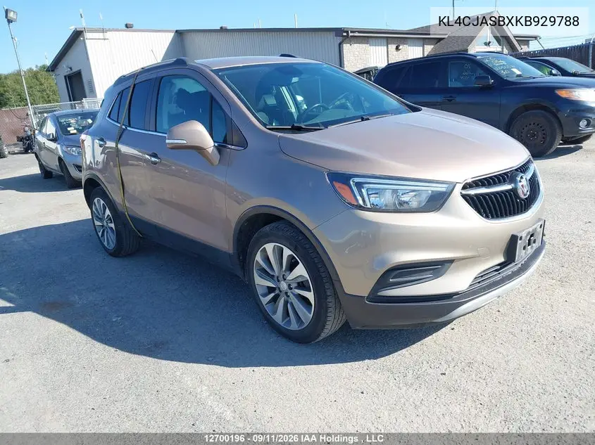 BUICK ENCORE 2019, VIN KL4CJASBXKB929788