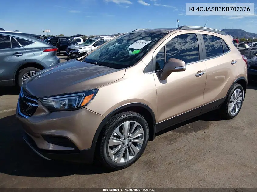 2019 BUICK ENCORE VIN KL4CJASB3KB702376 — фото 2