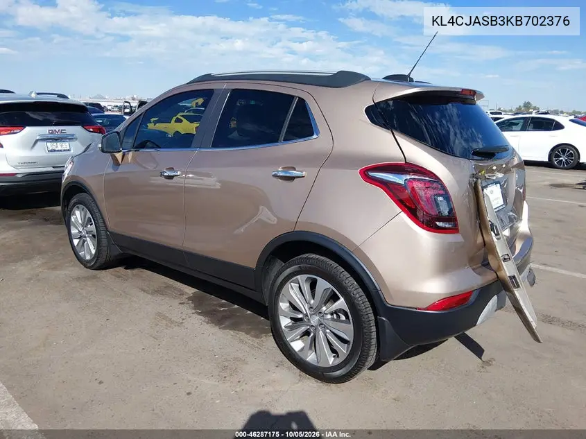 2019 BUICK ENCORE VIN KL4CJASB3KB702376 — фото 3