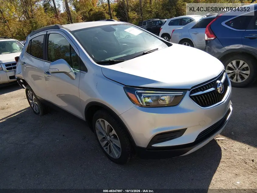 BUICK ENCORE 2019, VIN KL4CJESBXKB934352