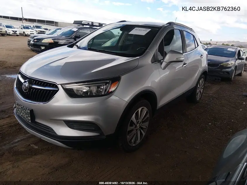 2019 BUICK ENCORE VIN KL4CJASB2KB762360 — фото 2