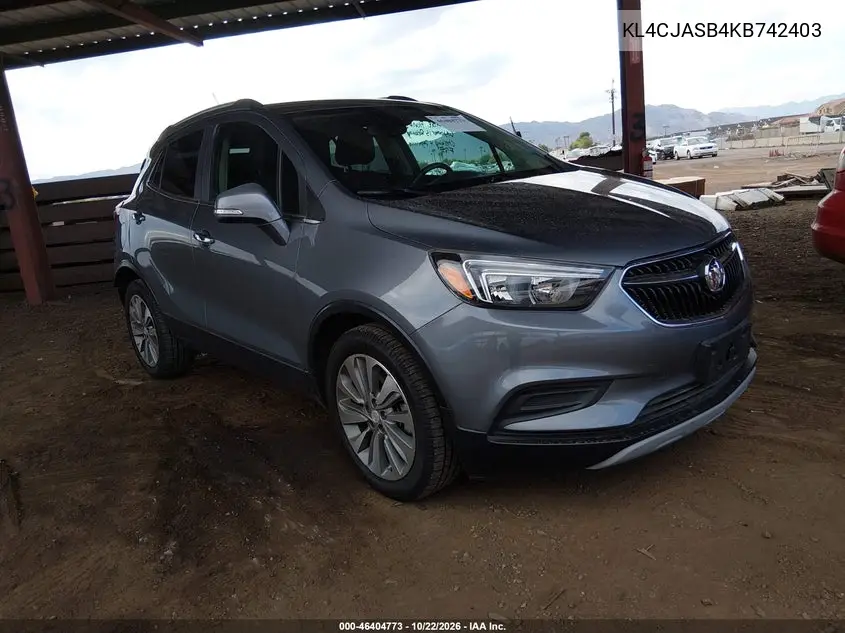 BUICK ENCORE 2019, VIN KL4CJASB4KB742403