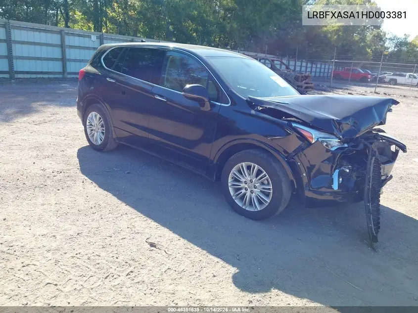 BUICK ENVISION 2017, VIN LRBFXASA1HD003381