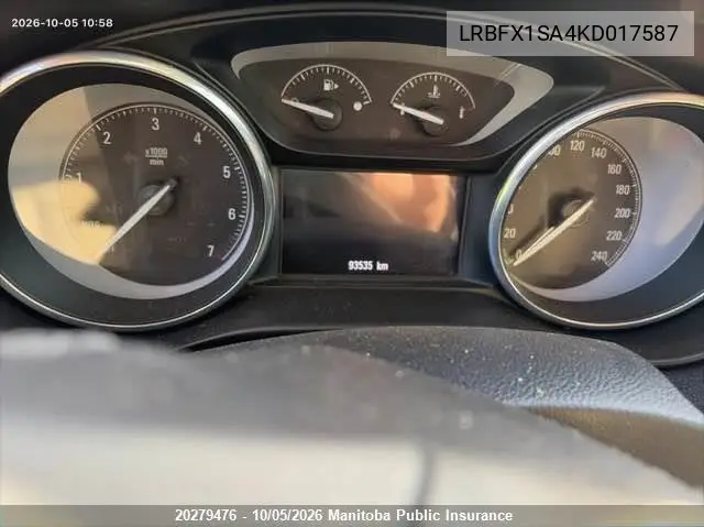 2019 BUICK ENVISION VIN LRBFX1SA4KD017587 — фото 7
