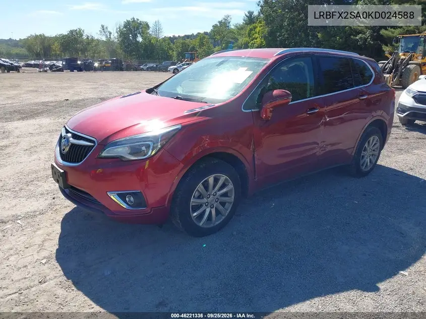 2019 BUICK ENVISION VIN LRBFX2SA0KD024588 — фото 2