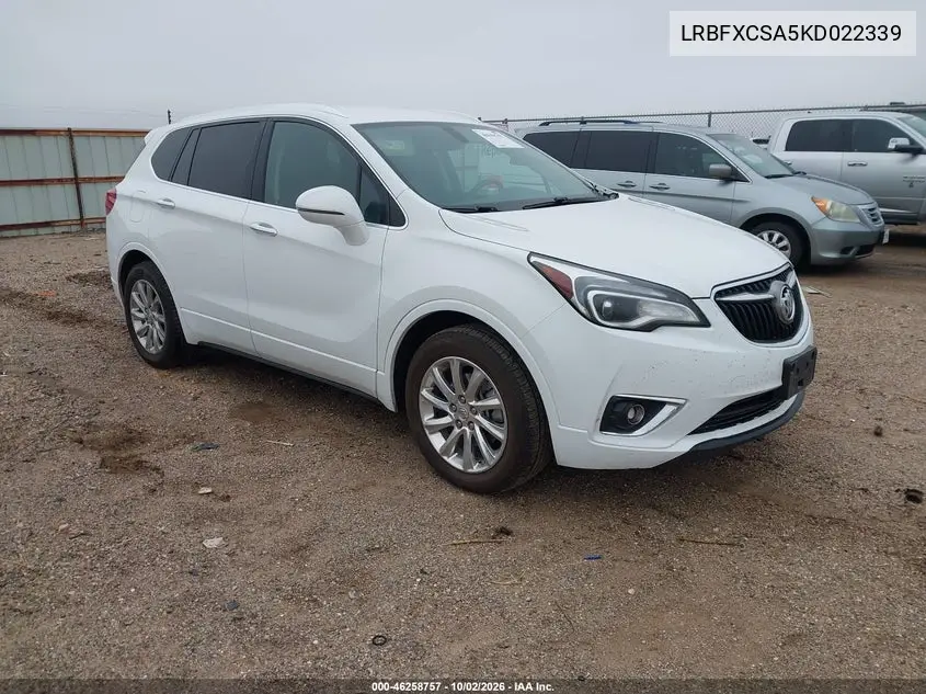 BUICK ENVISION 2019, VIN LRBFXCSA5KD022339