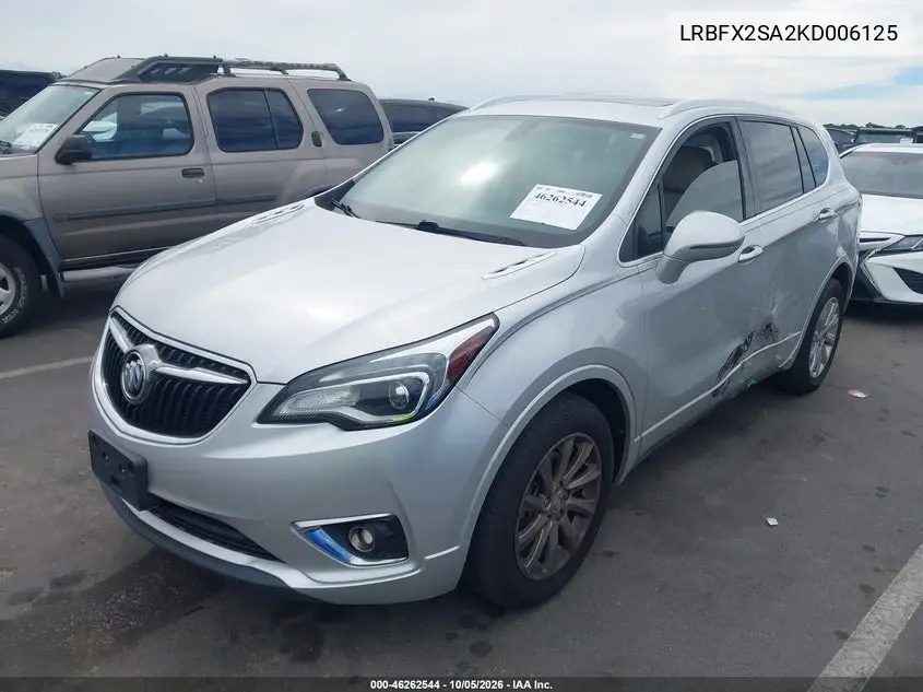 2019 BUICK ENVISION VIN LRBFX2SA2KD006125 — фото 2