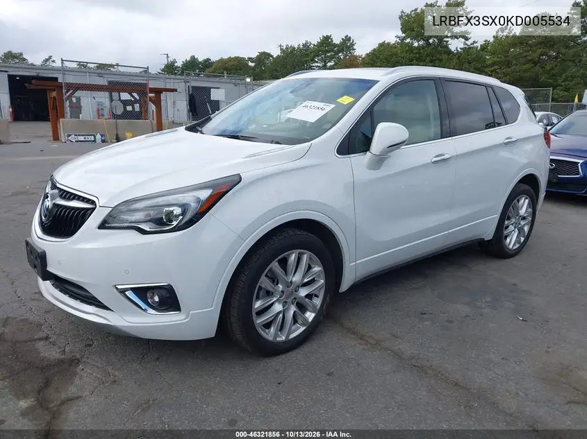 2019 BUICK ENVISION VIN LRBFX3SX0KD005534 — фото 2