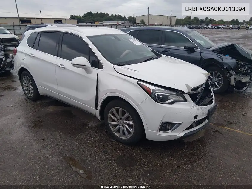 BUICK ENVISION 2019, VIN LRBFXCSA0KD013094