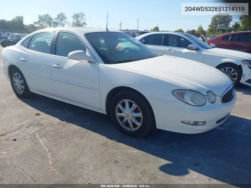 BUICK LACROSSE 2005, VIN 2G4WD532851214119