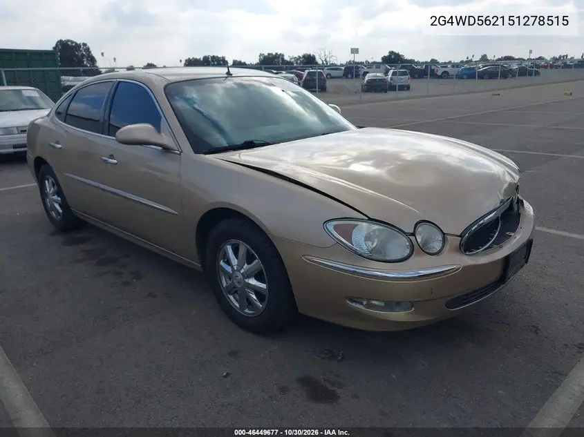 BUICK LACROSSE 2005, VIN 2G4WD562151278515