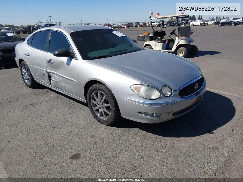BUICK LACROSSE 2006, VIN 2G4WD582261172802