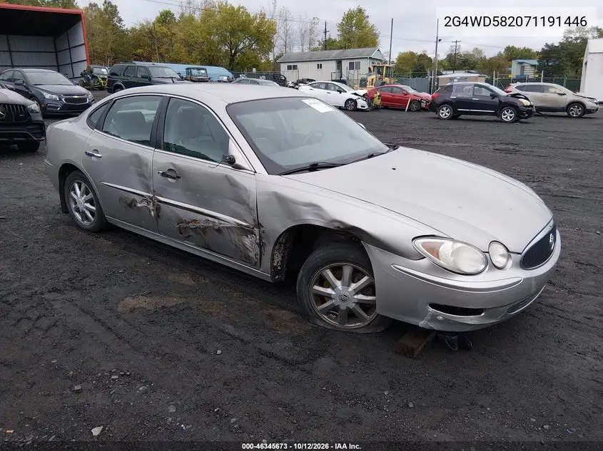 BUICK LACROSSE 2007, VIN 2G4WD582071191446