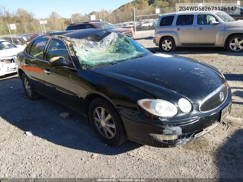 BUICK LACROSSE 2007, VIN 2G4WD582671126147