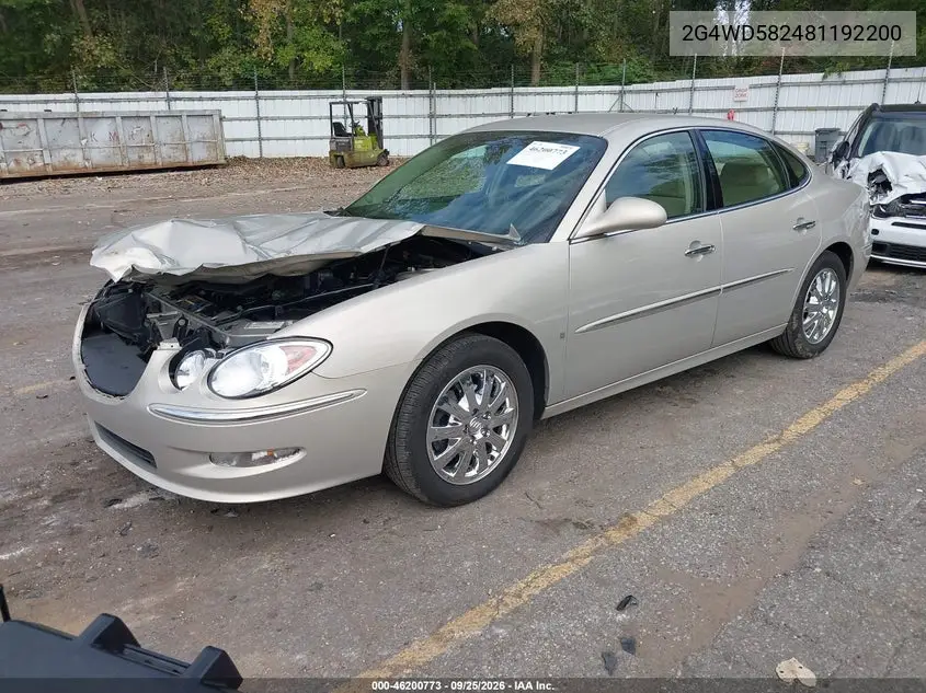 2008 BUICK LACROSSE VIN 2G4WD582481192200 — фото 2
