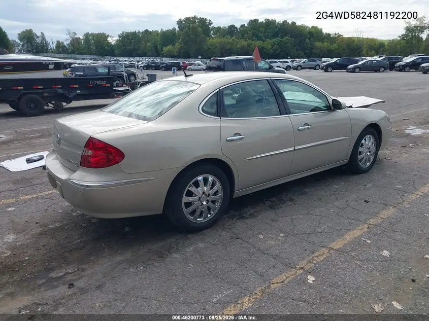 2008 BUICK LACROSSE VIN 2G4WD582481192200 — фото 4