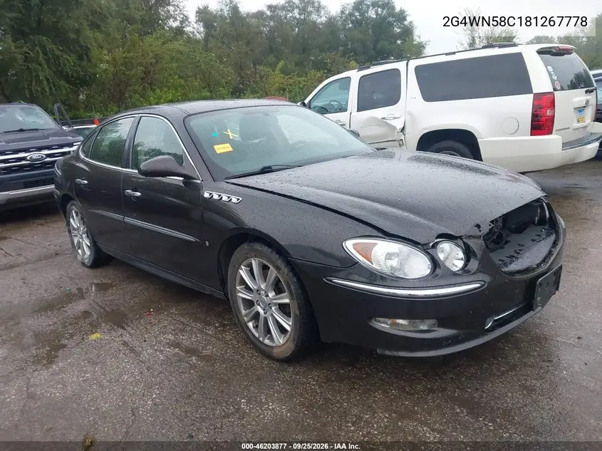 BUICK LACROSSE 2008, VIN 2G4WN58C181267778