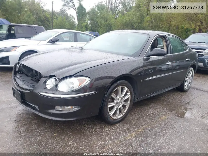 2008 BUICK LACROSSE VIN 2G4WN58C181267778 — фото 2