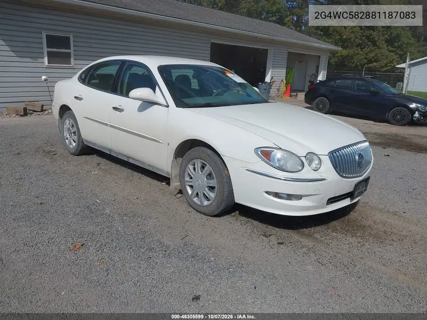 BUICK LACROSSE 2008, VIN 2G4WC582881187083