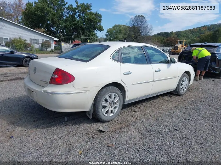2008 BUICK LACROSSE VIN 2G4WC582881187083 — фото 4